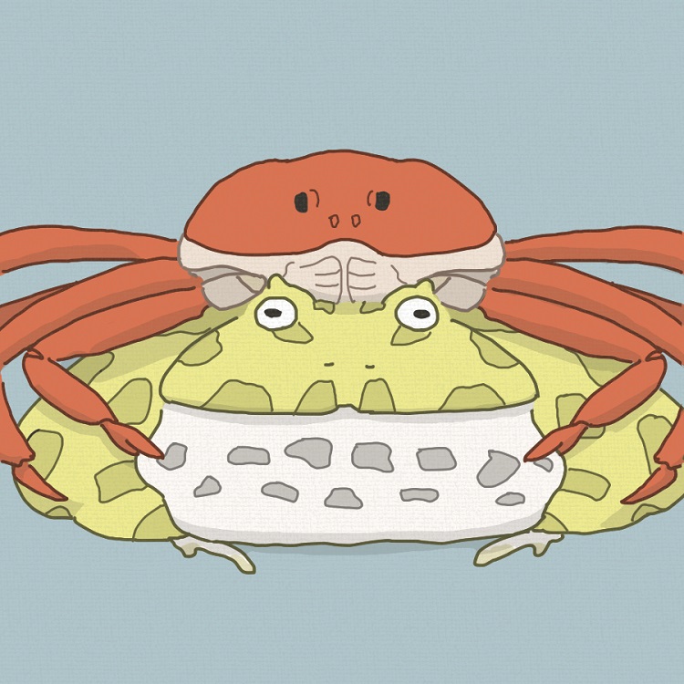 かにったーべいこうー♪