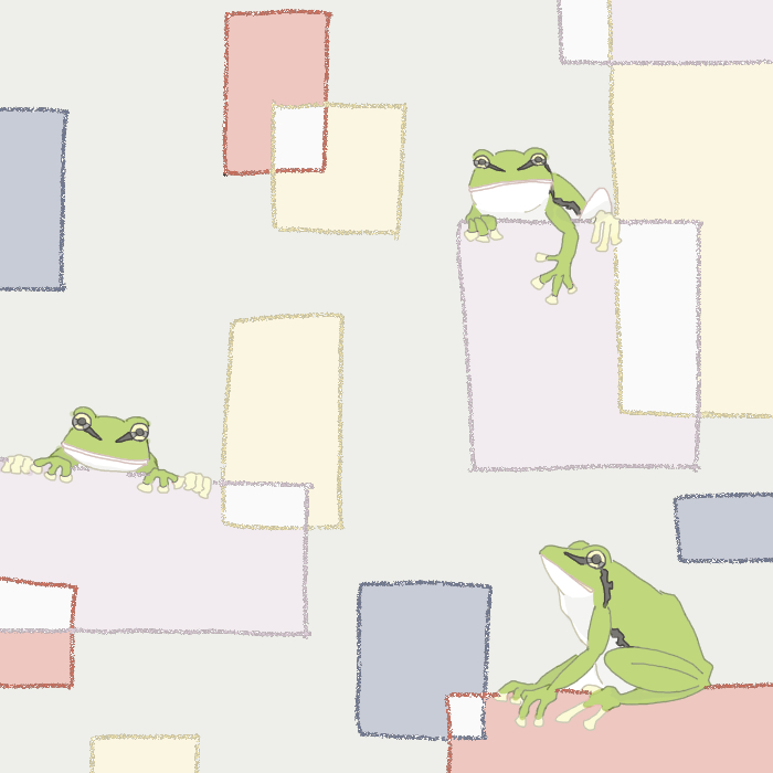 アマガエル3匹のイラスト