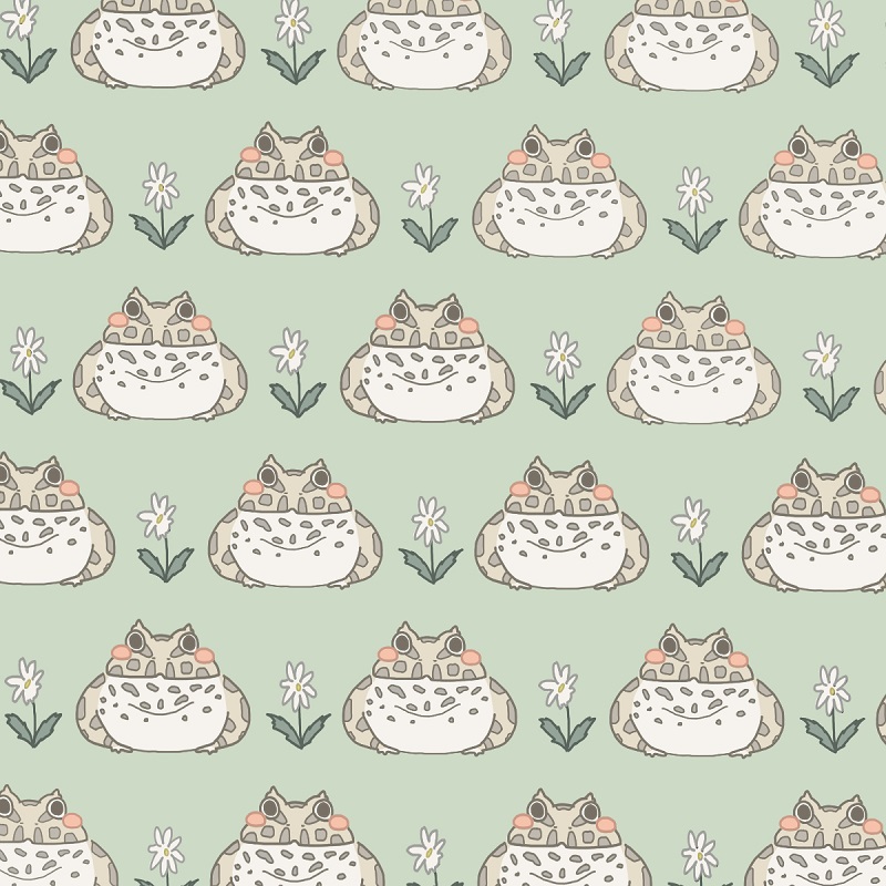 パターン(花・カエル)